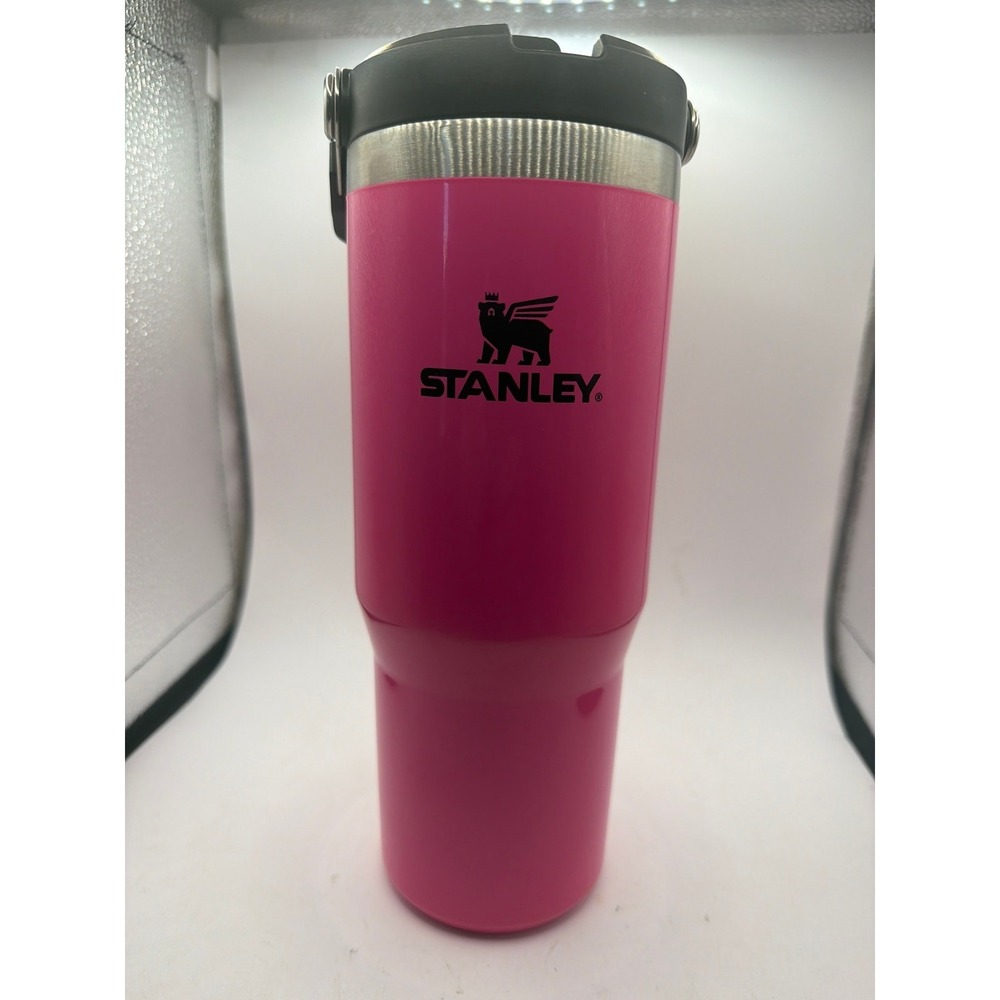 Stanley GO IceFlow Flip Straw Tumbler Pink 30 oz Travel Bottle with Handle